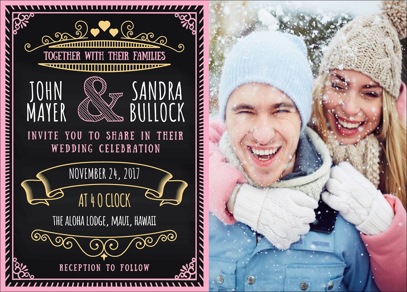 Chalboard - 1 Sided Invitation