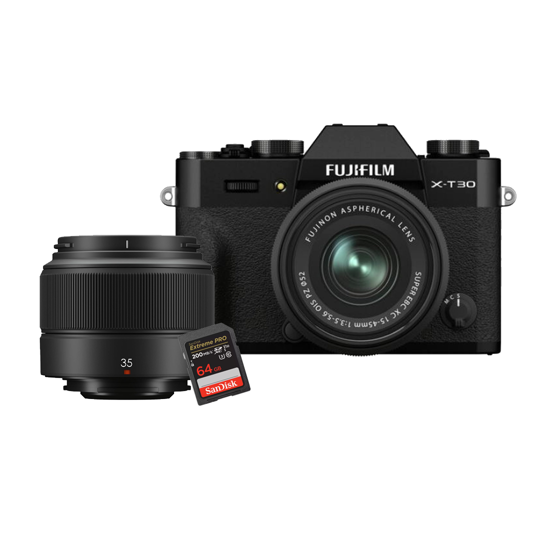 Fujifilm X-T30 II BLACK /w XC 15-45mm, XC 35mm F2 Dual Lens and