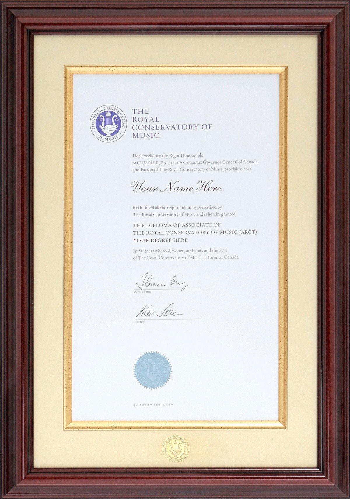 RCM Diplomat Plus Diploma Frame 1421DP RCM Royal Conservatory of