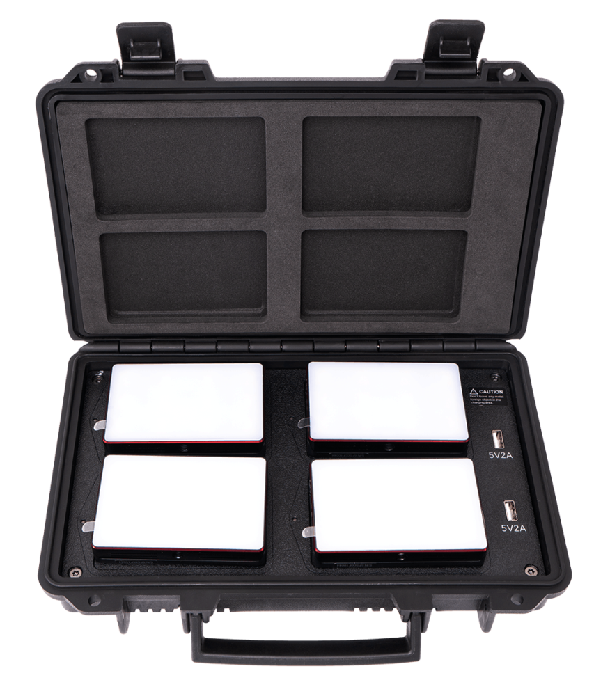 Aputure MC 4-Light Travel Kit with Charging Case Royal Photo