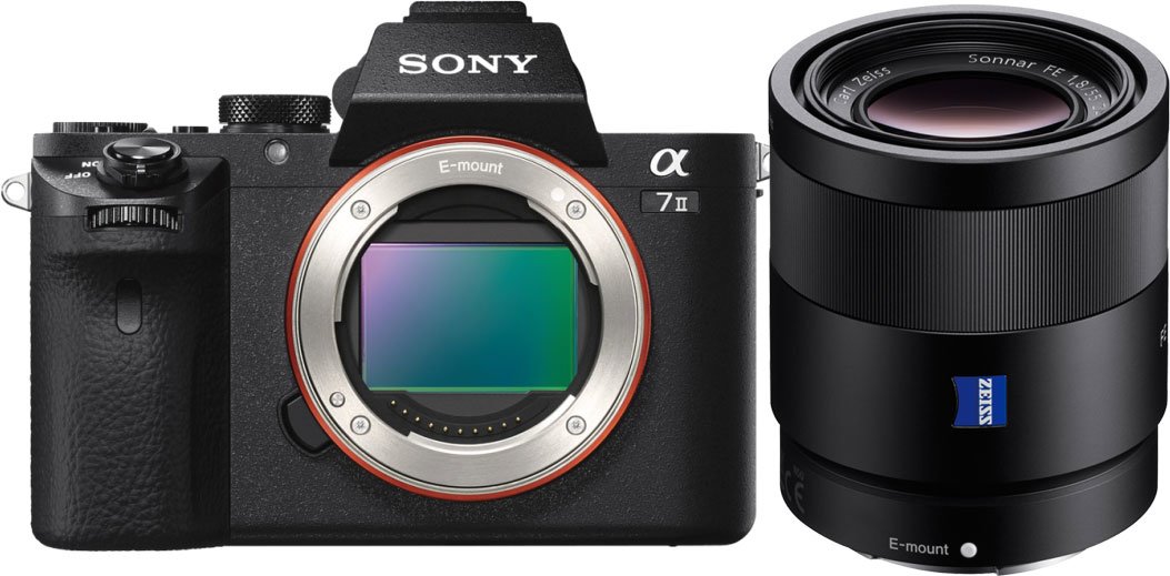 Sony A7II Full-frame Mirrorless Interchangeable-Lens Camera with FE 55mm  F1.8 ZA - Black