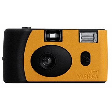 Yashica MF-1 35mm Camera - Leather (Black / Orange)