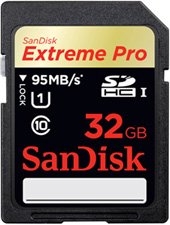 SanDisk Extreme Pro SDHC, UHS-1 95 MB/s Memory Card 32GB
