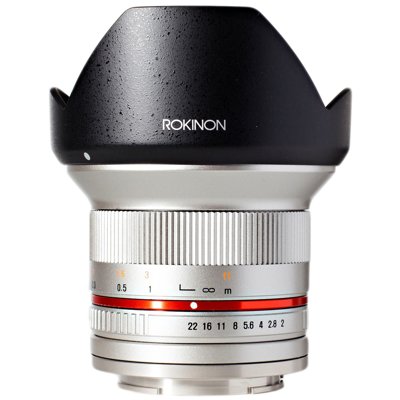 Rokinon 12mm F2.0 High Speed Wide Angle Lens for Fujifilm - Silver