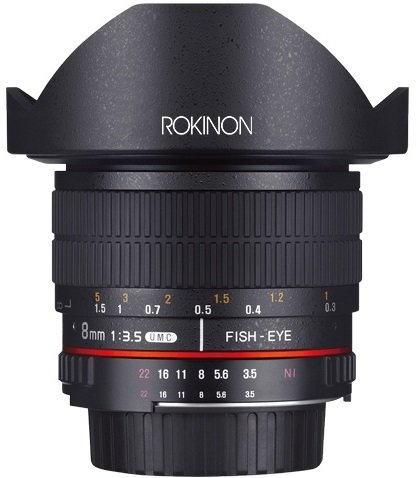 Rokinon 8mm HD Fisheye with Removable Hood for Nikon AE - Main Image