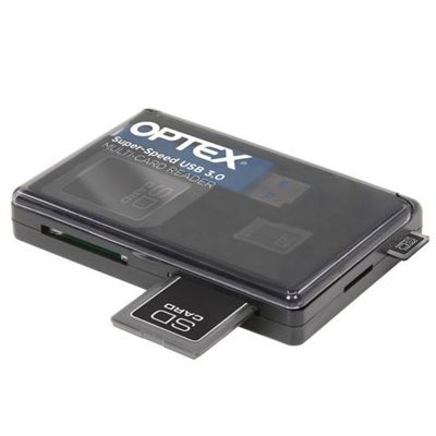 Optex SuperSpeed USB 3.0 Compact Multi-Card Reader with Foldable USB Cable  and Protective Case