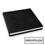 Albums cartonné à couverture en cuire noir 12x12 / papier métallique