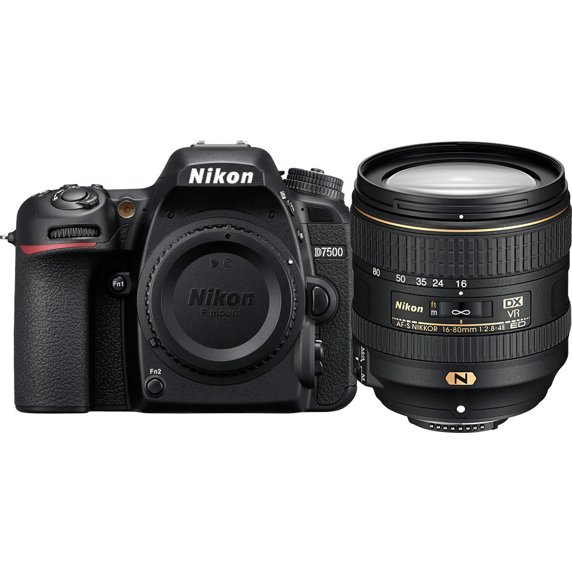Nikon D7500 DSLR Camera with AF-S 16-80mm ED VR Lens - Black - Neptune