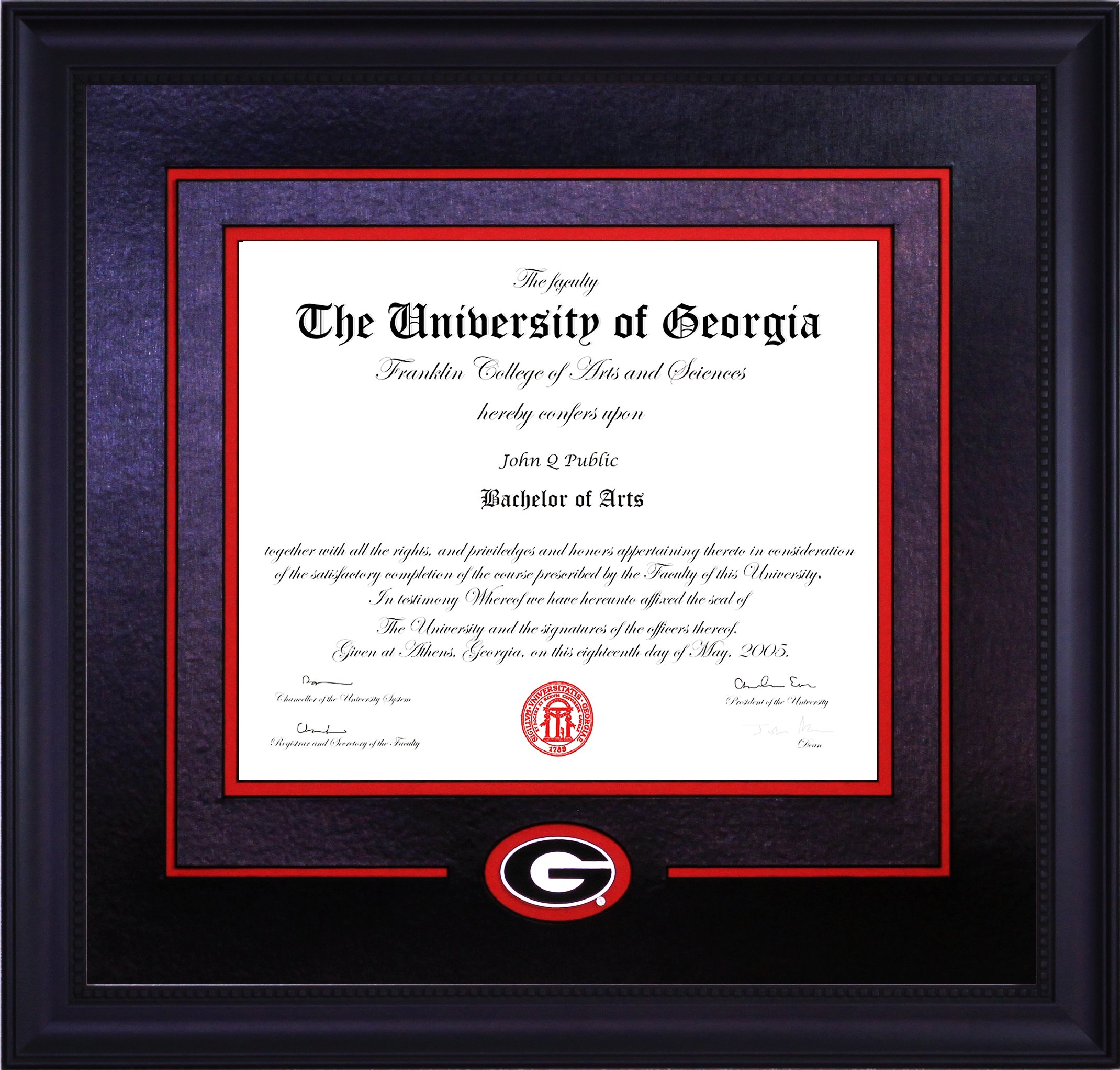 Athens Art and Frame UGA Diploma Frame with G (Black w/ Beading