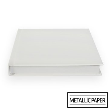 10x10 Flush Mount White Leather Cover Photo Book / Metallic Paper -  Billmeier Camera Shop