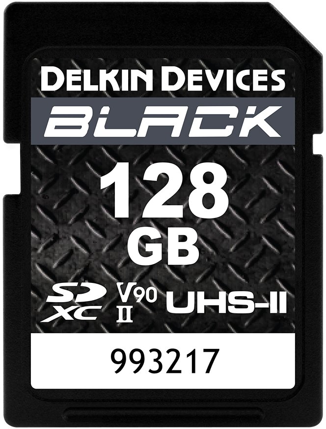 Delkin Devices 128GB SDXC BLACK UHS-II V90 DOWNTOWN CAMERA LIMITED