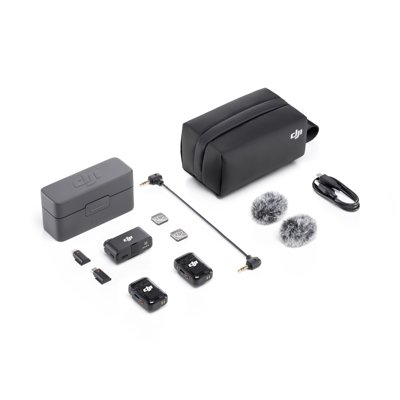 DJI Mic 2TX + 1RX + Charging Case Microphone Transmitters Receiver 250m  Transmission Recording for Osmo