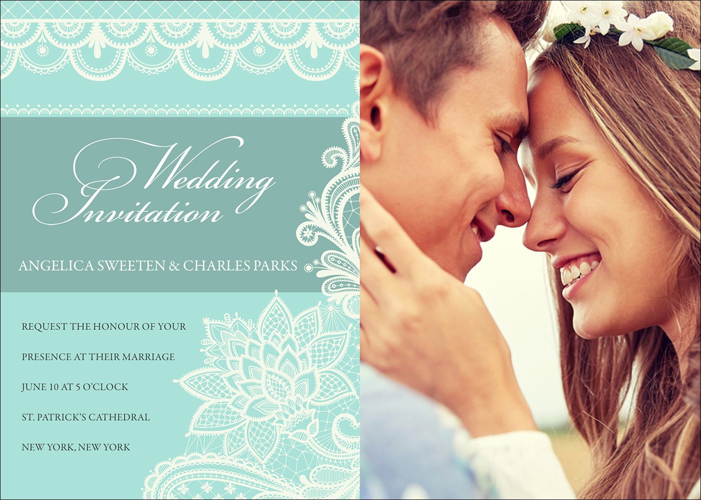 Lace B - 1 Sided Invitation