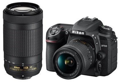 Nikon D7500 Dslr Camera With Af P Dx 18 55mm Vr And Af P Dx 70 300mm Vr Lenses Black Mike S Camera
