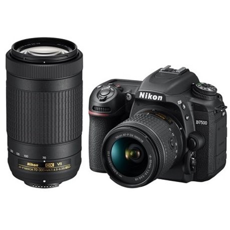 Nikon D7500 DSLR Camera with AF-P DX 18-55mm VR and AF-P DX 70