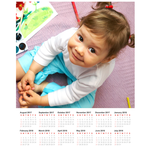 16 x 20 Poster Calendar with 1 image.