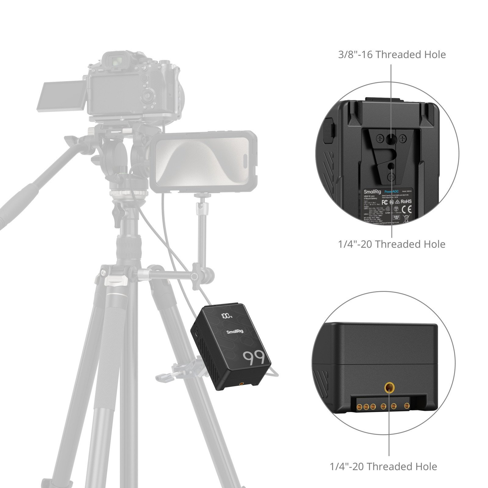 Smallrig VB99 SE mini V Mount Battery #4608