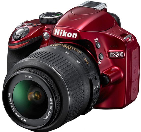 Nikon D3200 DSLR with 18-55mm VR Lens - Red - Japan Camera, Belleville
