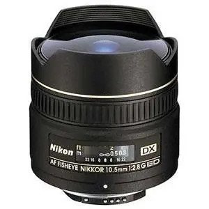 Nikon AF DX Nikkor 10.5mm f/2.8 G ED Fisheye Autofocus APS-C Lens for F-Mount used