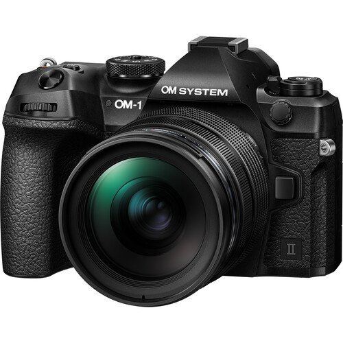 Om-System OM-1 Mark II Mirrorless Camera with M.Zuiko Digital ED 12-40mm F2.8 PRO ll Lens - Black
