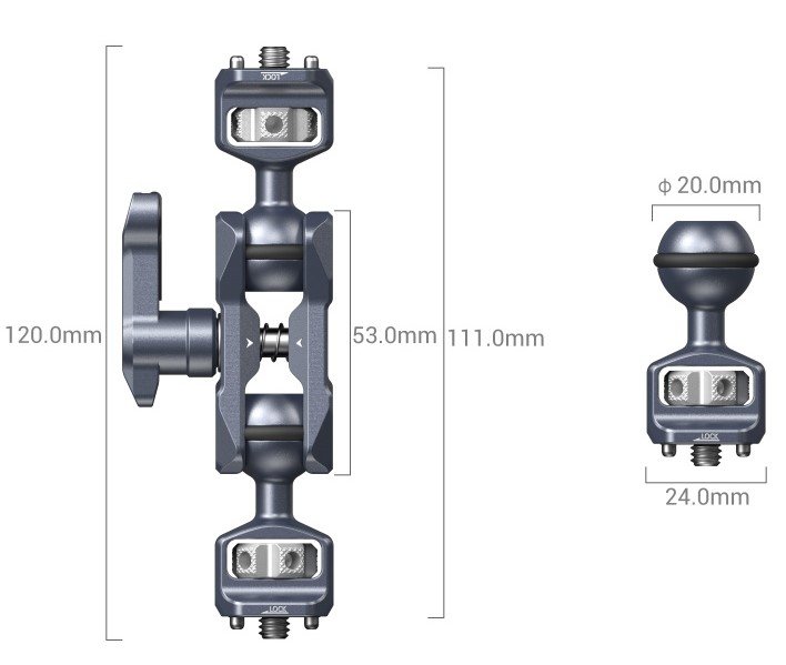 Smallrig Magic Arm with Dual Ball Heads (1/4”-20 Screws) #3873