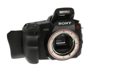 Sony Alpha a200 DSLR Camera Body, Black {10.2MP} used