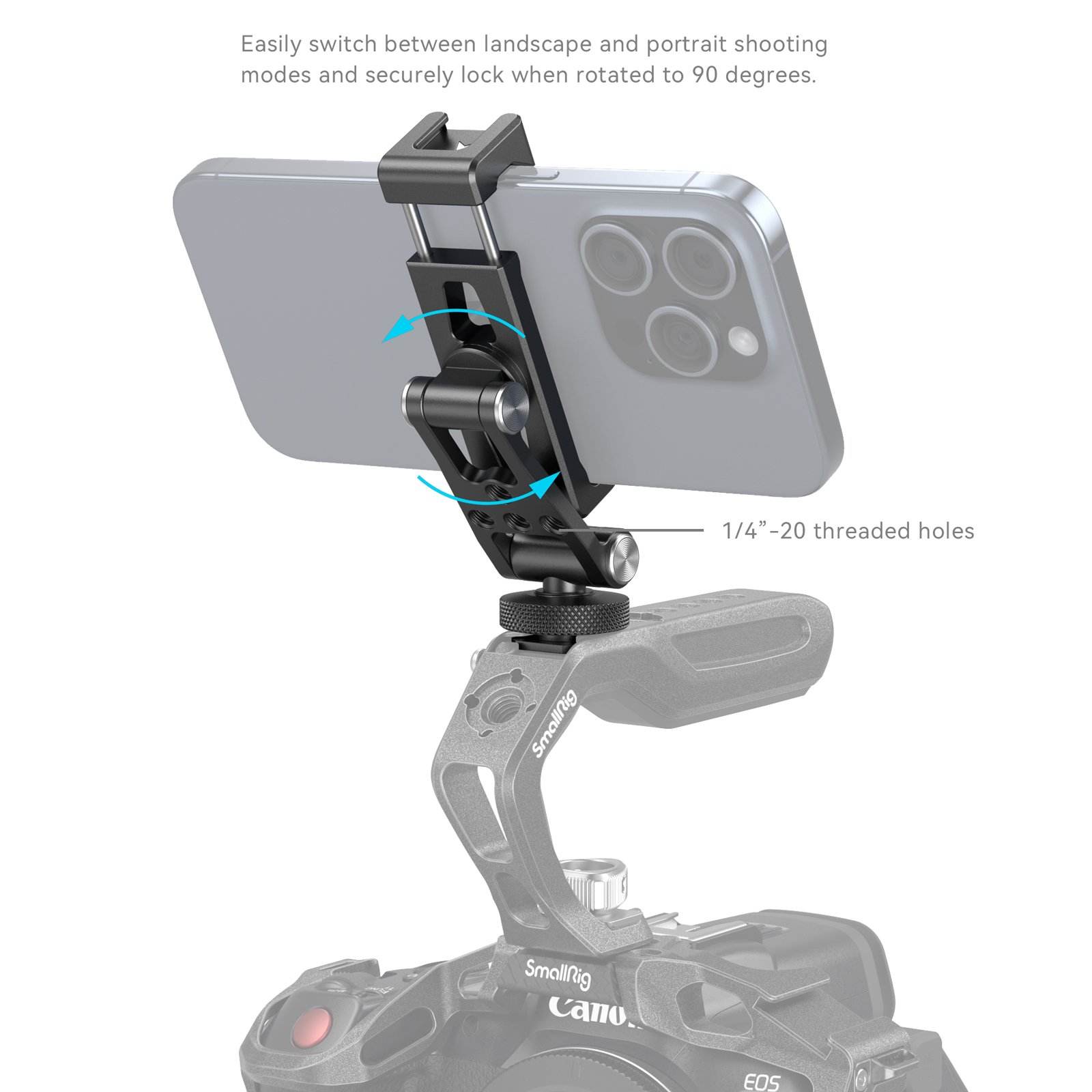 Smallrig Metal Phone Holder with Cold Shoe Mount
