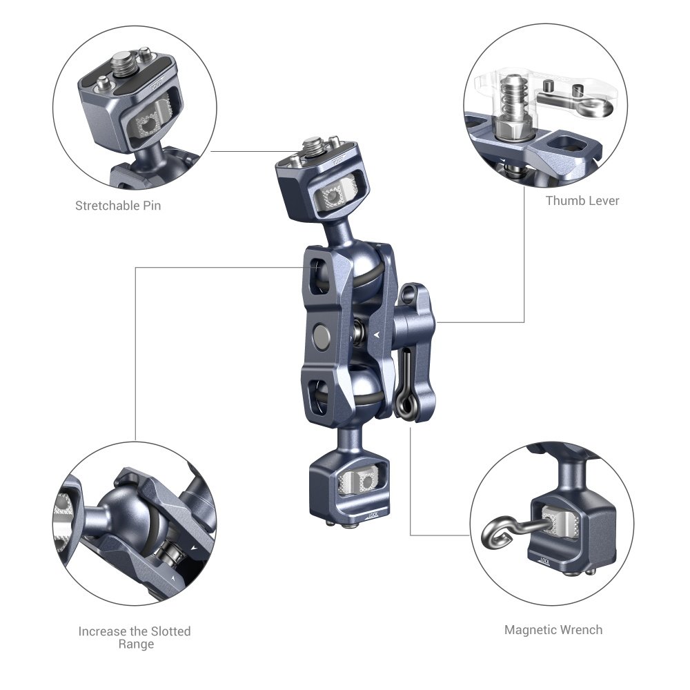 Smallrig Magic Arm with Dual Ball Heads (1/4”-20 Screws) #3873