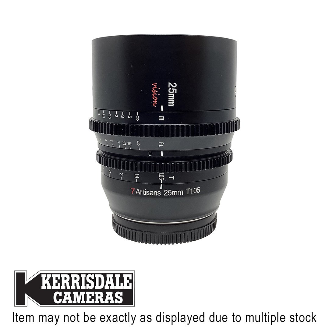7Artisans-Used 25mm T1.05 Black Cine (MF) - Good Condition - L Mount APSC  - Used # 587.20323601X