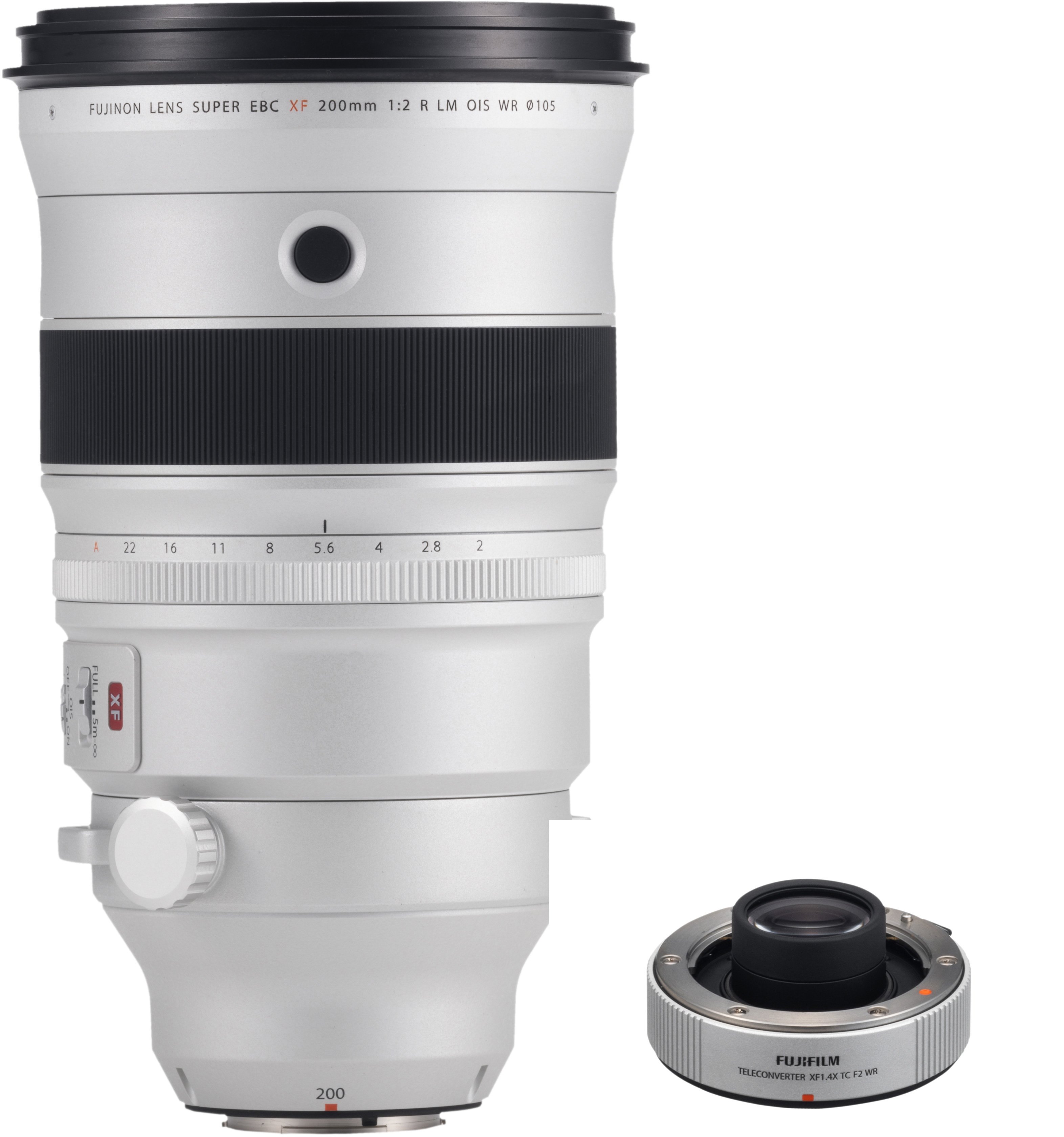 Fujifilm FUJINON XF 200mm F2 R LM OIS WR Lens with FUJINON XF1.4X F2 TC WR Teleconverter