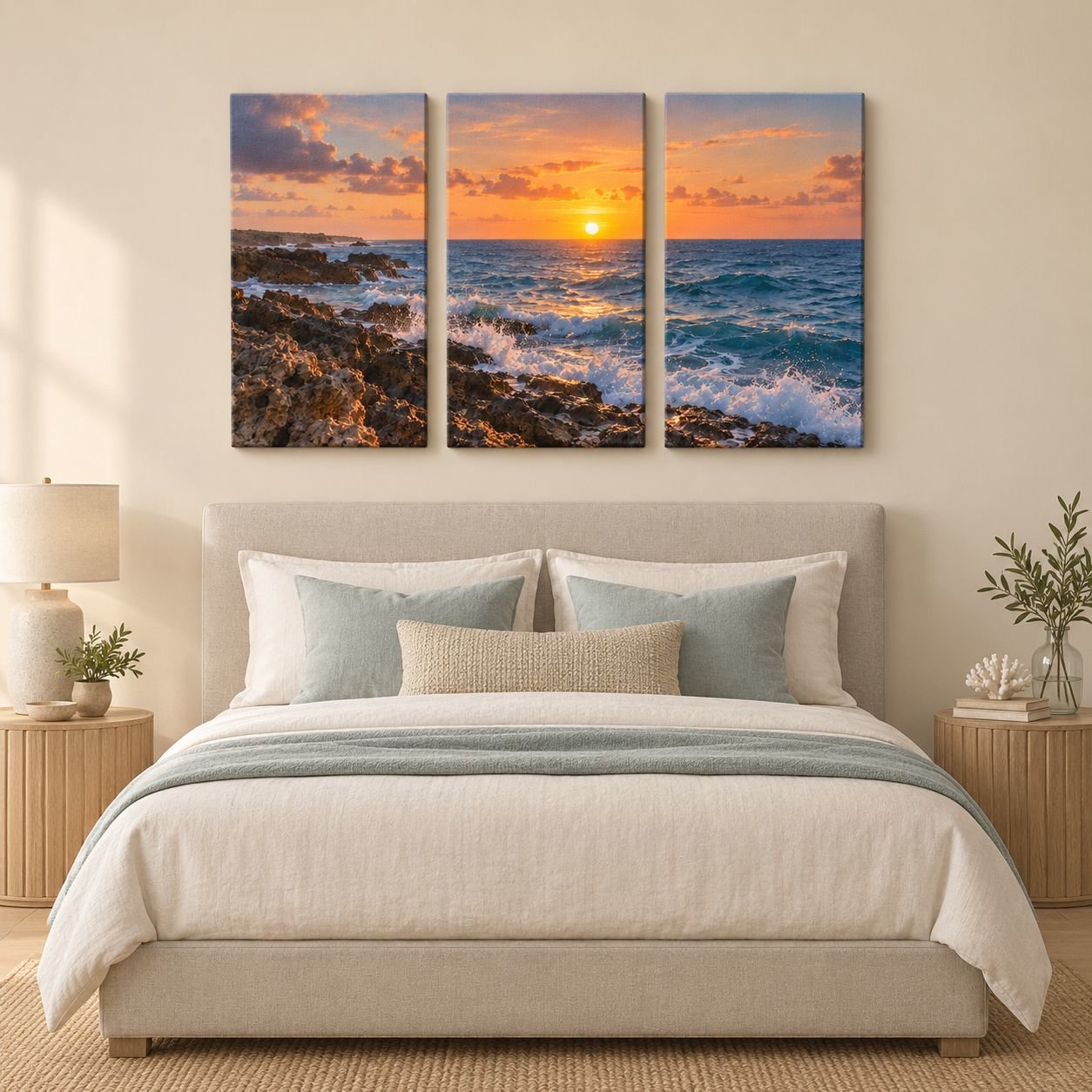 Ocean Dreams canvas arrangement displayed above furniture
