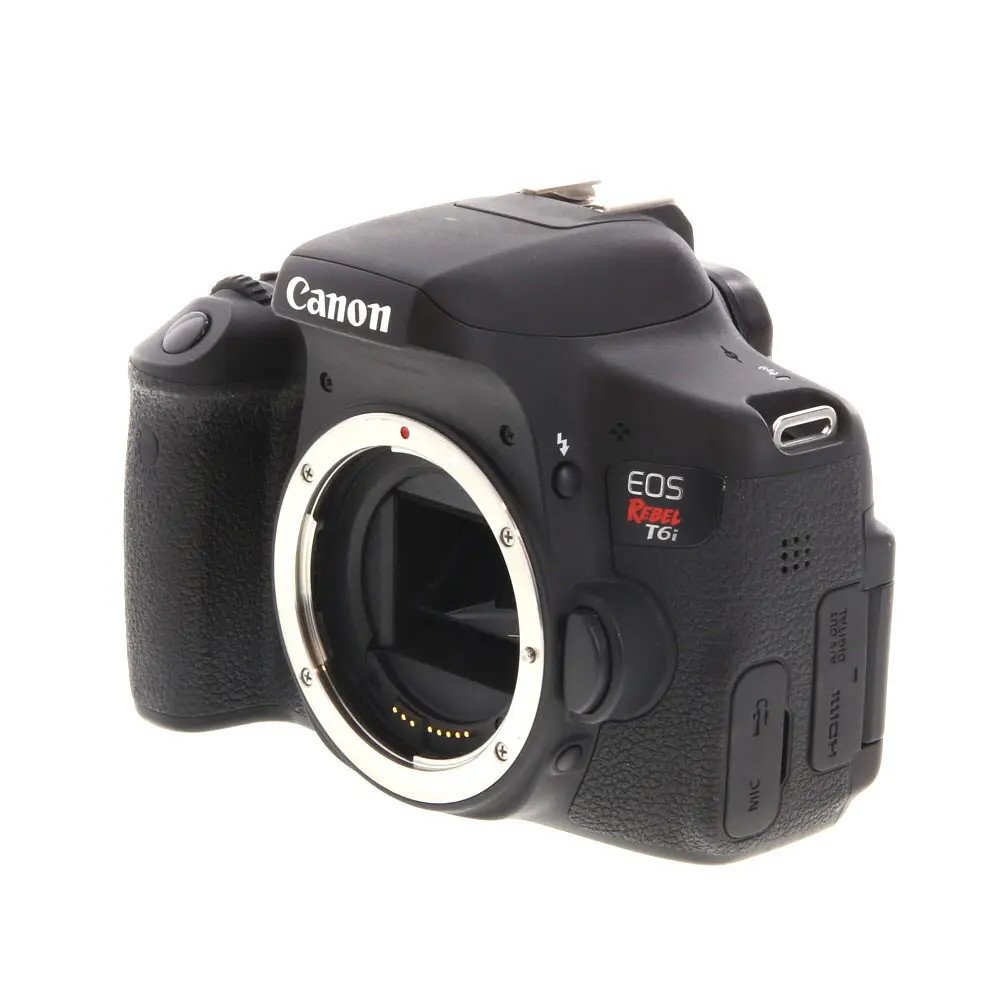 Canon EOS Rebel T6I DSLR Camera Body, Black {24MP} used