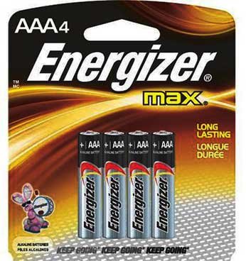 Energizer Max Alkaline Batteries AAA - (4 Pack)